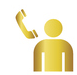gold man with phone